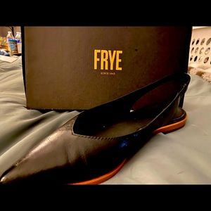 Frye sling back black leather women’s shoes